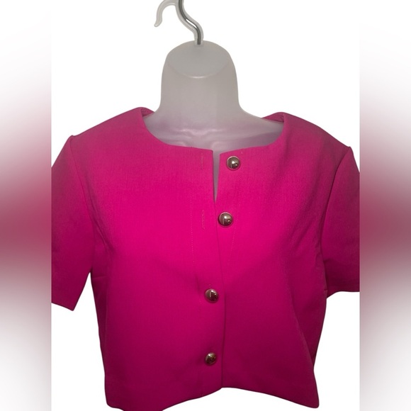 Amanda Uprichard Pink Crop Blouse Size Large – Sample Sale, New Without Tags - Picture 3 of 5